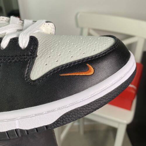 Nike Dunk Low “Black Bright Mandarin Mini Swoosh” - Image 6